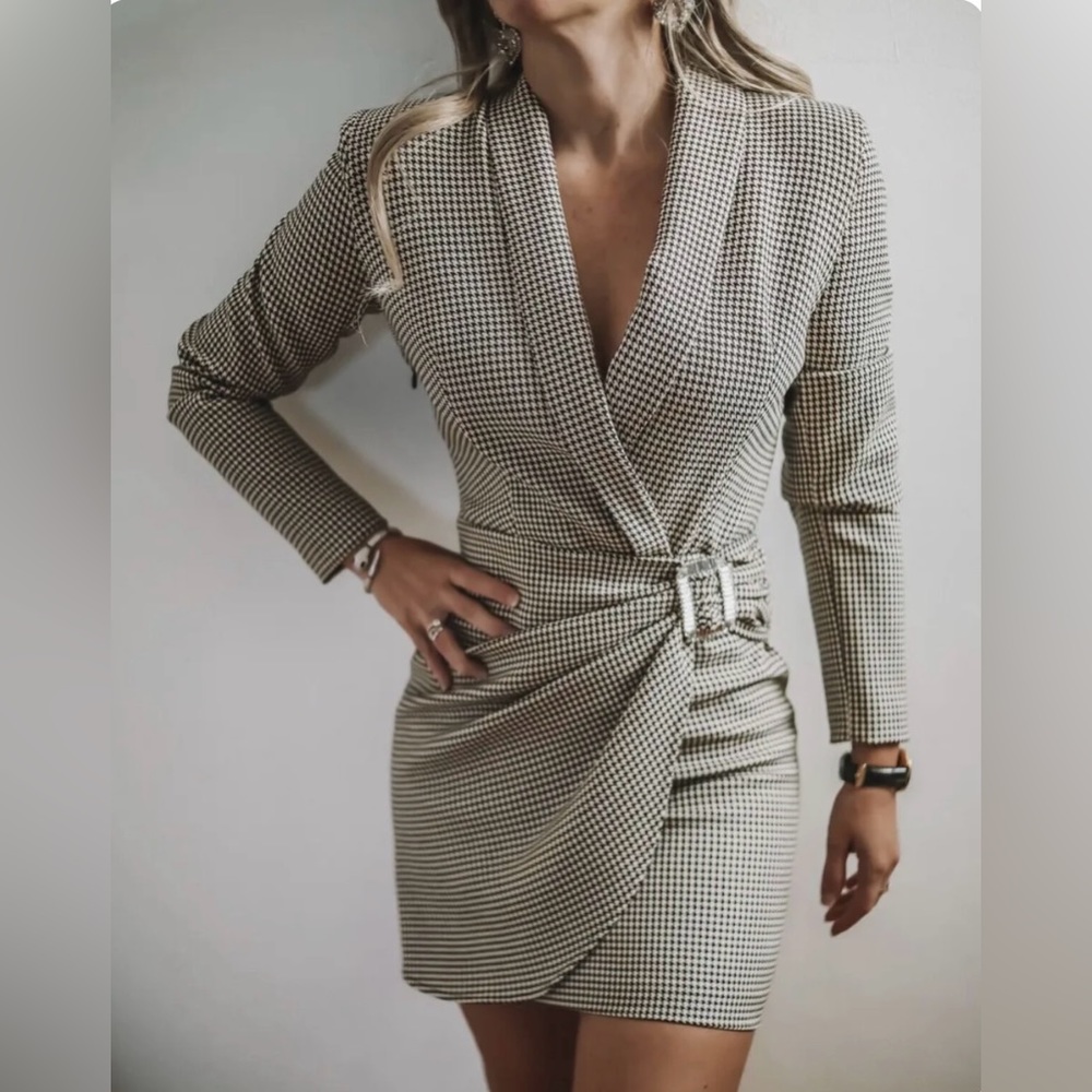 Zara houndstooth blazer dress - size XL